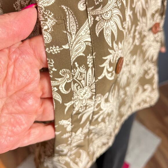 Linda Allard For Ellen Tracy Paisley Floral Silk Blazer 8 Career Quiet Luxury - Picture 7 of 9